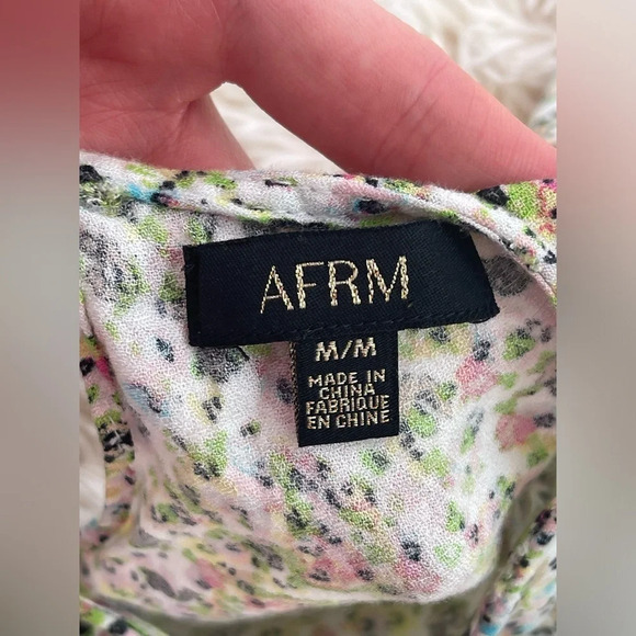 AFRM Lala Midi Dress with slits floral print smacked waist size M - Picture 12 of 12